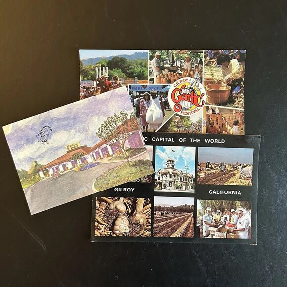 Vintage Gilroy Garlic Festival Post Cards 80s Ephemera Unused - Picture 1 of 8